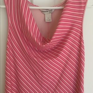 Sleeveless pink stripe dress